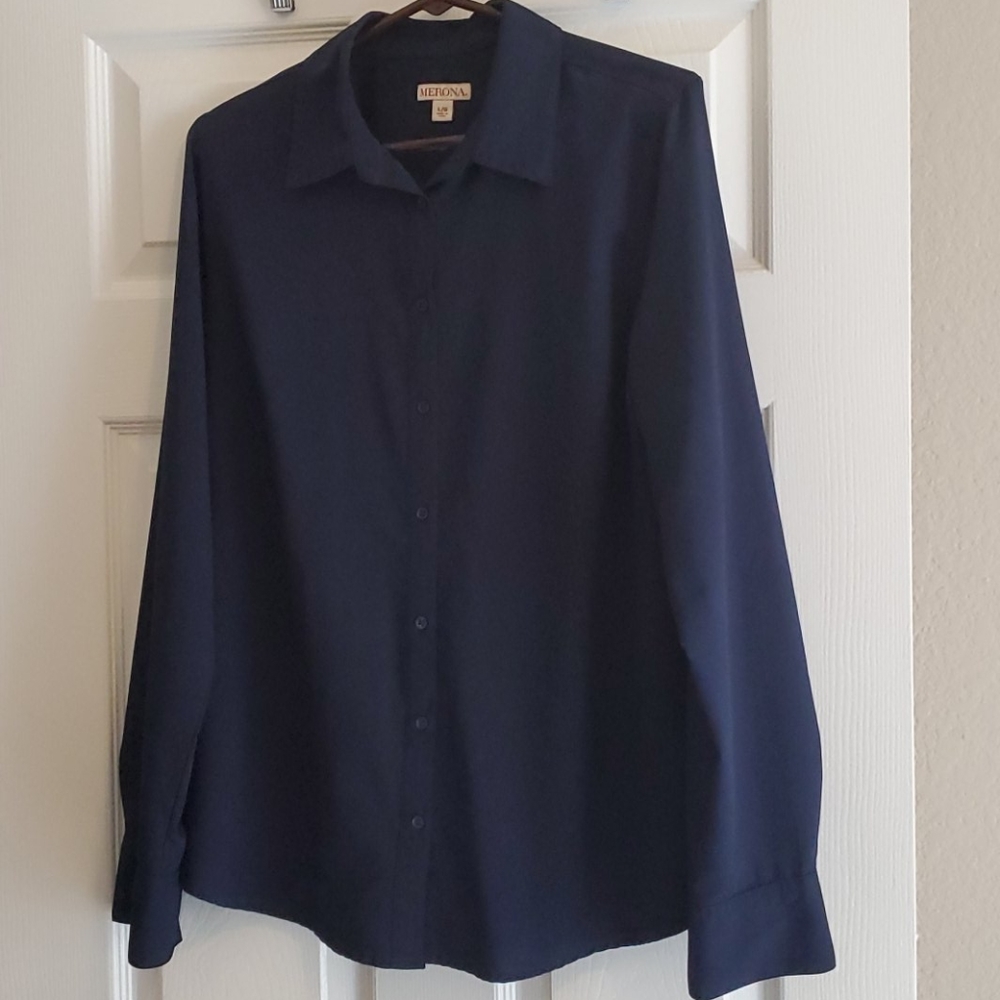 Navy  button up